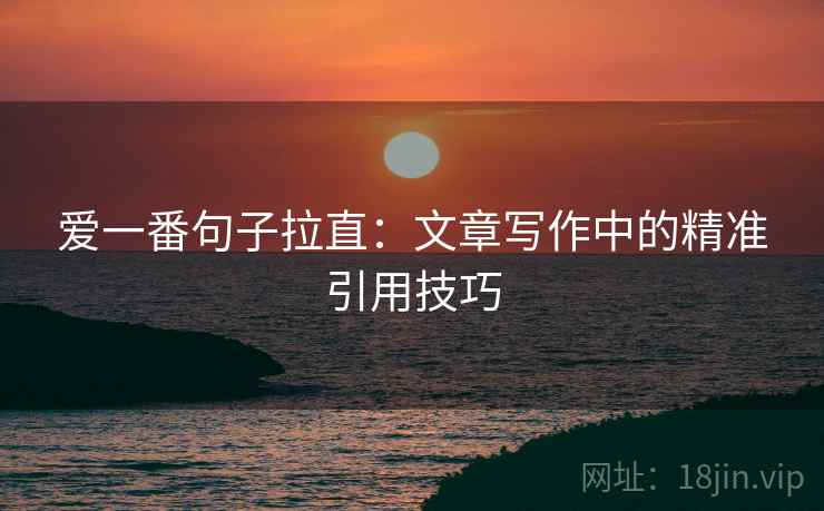 爱一番句子拉直:文章写作中的精准引用技巧 爱一番句子拉直:文章写作中的精准引用技巧